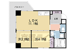 ＩＮＳＩＧＨＴ　ＲＥＰＯＳ　ｙａｍａｓｈｉｎａ　ｎａｇｉｔｓ 6階2LDKの間取り
