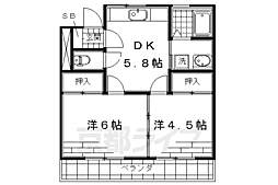 睦コーポ 2DKの間取図画像