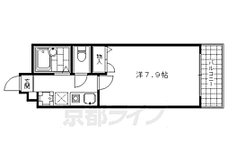 エバンス祇園 3階1Kの間取り