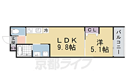 （仮称）ＬＥＩ椥辻勧修 302 3階1LDKの間取り