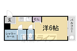 シティハイツ桃山 2階1Kの間取り
