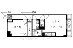 京阪宇治線 木幡駅 徒歩13分の賃貸マンション 5階1LDKの間取り