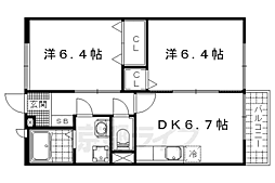グリーンハイツカミヤ 1階2DKの間取り