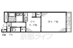 プレアデス桃山 3階1DKの間取り