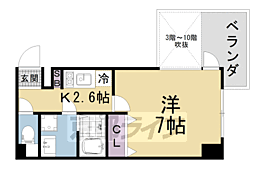 トレジャーマンションIII 401 4階1Kの間取り