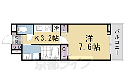 ヒカルサ京都山科大宅 1Kの間取図画像