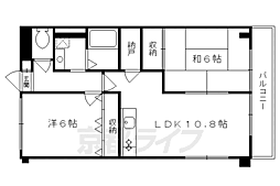 ビラ・クレール 2LDKの間取図画像