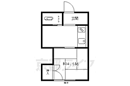 清風荘 1Kの間取図画像
