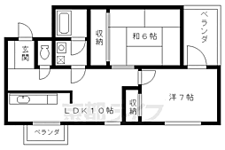 レジデンス岡崎 2LDKの間取図画像