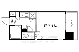 エステムコート京都河原町プレジール 1Kの間取図画像