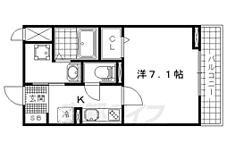 ル・ソレイユ2 1Kの間取図画像