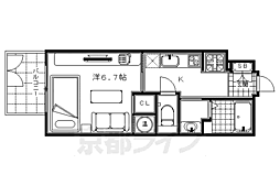 CMM京都駅前 1Kの間取図画像