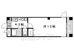パークハイツ天徳 1Kの間取図画像