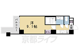 ベラジオ京都洛南グルーブ 1Kの間取図画像