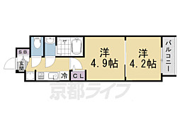 京都市上京区千本通上長者町上る革堂前之町マンション 2Kの間取図画像