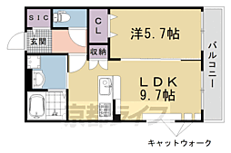 FORCE西院 1LDKの間取図画像