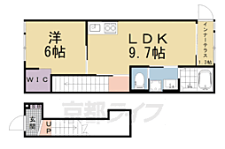 京都市山科区四ノ宮垣ノ内町アパート 1LDKの間取図画像