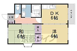 エントピア嵐山 2DKの間取図画像