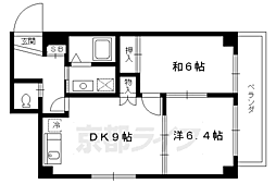コアロード鷹ケ峰 2LDKの間取図画像