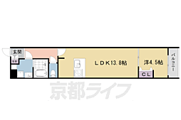 LaFiteSHIMOGAMO 1LDKの間取図画像