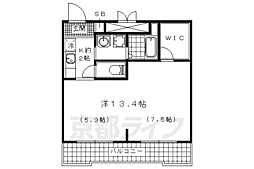 サンガーデン・山科 1Kの間取図画像