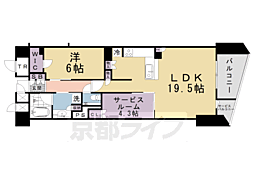 ブランズ京都河原町通 1SLDKの間取図画像