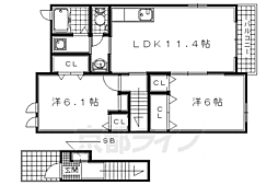 ジェントリー5 2LDKの間取図画像