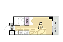 LIBERTYHOUSEKYOTO 1Kの間取図画像