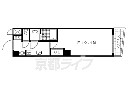 グランコスモ河原町 1Kの間取図画像