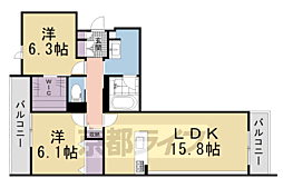 アンド ベンジャミン 2LDKの間取図画像