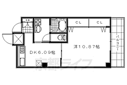 メディナ烏丸御池 1DKの間取図画像