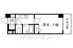 なかよしマンション四条大宮 1Kの間取図画像
