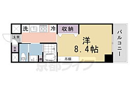 第8パールハイツ安井 1Kの間取図画像