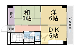 レフィナード京都西大路 2DKの間取図画像