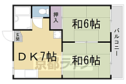 ファミール嵯峨野 2DKの間取図画像
