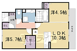 ガーデンライラック 2LDKの間取図画像