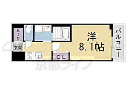 ベラジオ雅び京都洛北ガーデン 1Kの間取図画像