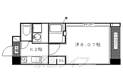プラネシア京阪出町柳 1Kの間取図画像