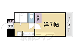 第16長栄アーバンハイツ五条 1Kの間取図画像