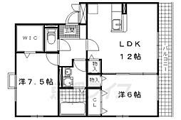 レークタウンB棟 2LDKの間取図画像