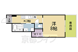 プランドール 1Kの間取図画像
