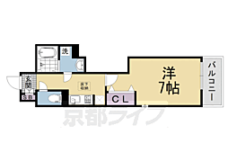 京都市下京区西七条御領町アパート 1Kの間取図画像