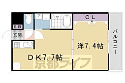 ロゼクリスタ 1DKの間取図画像