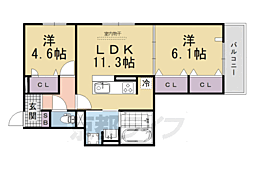 GRAMM北浜 2LDKの間取図画像