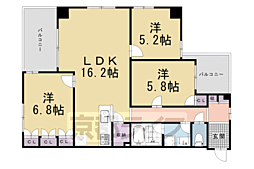 Linden夷町 3LDKの間取図画像