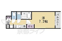 京都市上京区千本通上長者町上る革堂前之町マンション 1Kの間取図画像