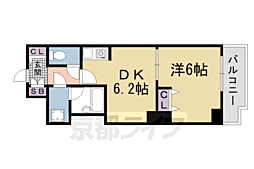 ライオンズマンション四条堀川第2 1DKの間取図画像