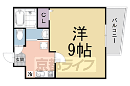 アークリード石山寺 1Kの間取図画像