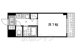 萱野ビル 1Kの間取図画像