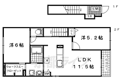 パレス堅田 2LDKの間取図画像